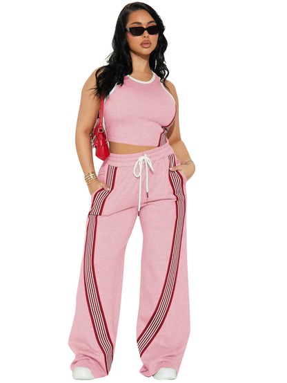 Women's Casual Vest and Sports Trousers Set