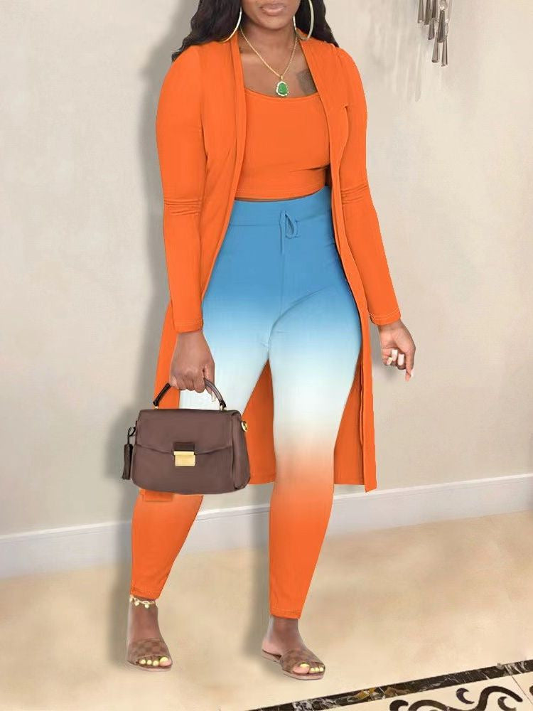 Women's Printed Coat and Trousers Set