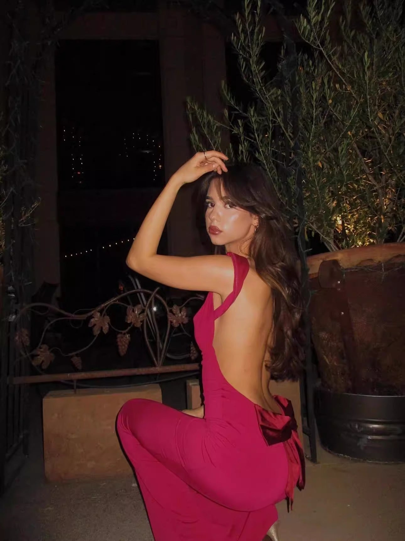 Sexy Backless Bow Dress for Women