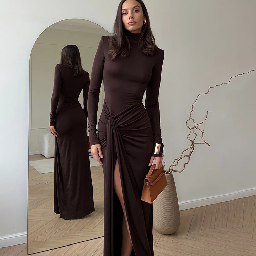 Slim Bodycon Long Dress with High Slit