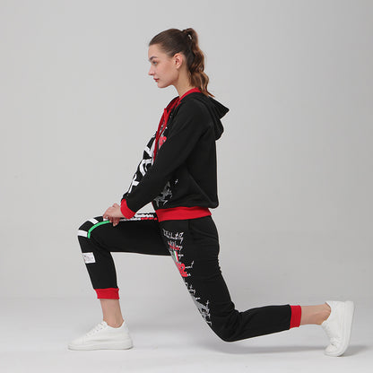 Hooded Printed Trousers suit