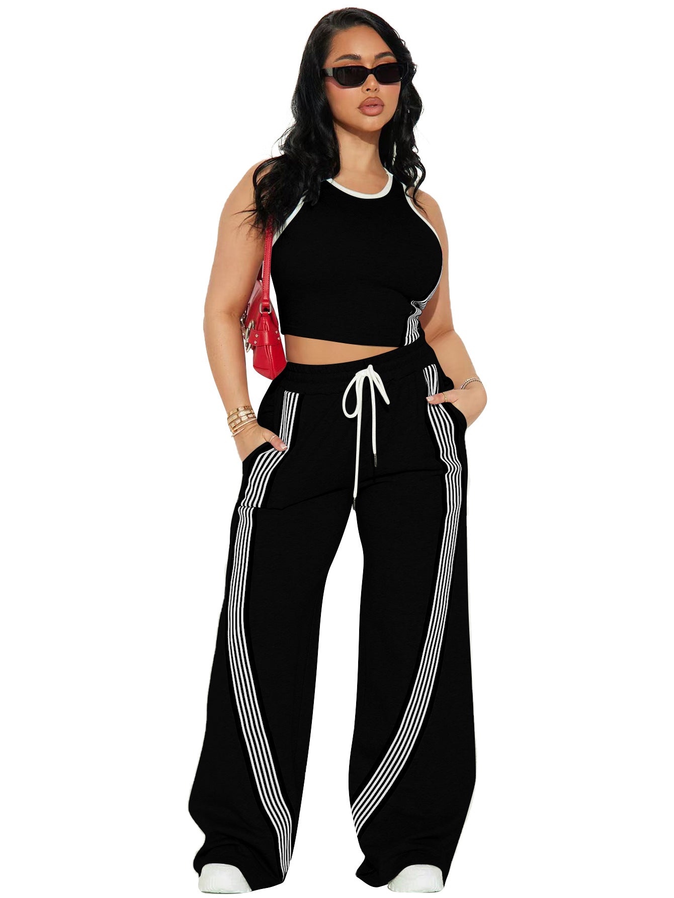 Women's Casual Vest and Sports Trousers Set