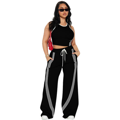 Women's Casual Vest and Sports Trousers Set