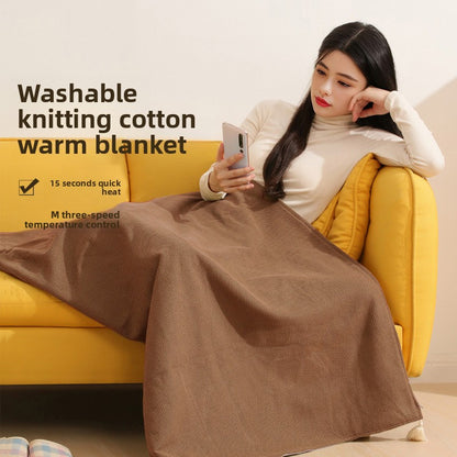 Electric heated outdoor shawl, USB rechargeable blanket, office warming blanket