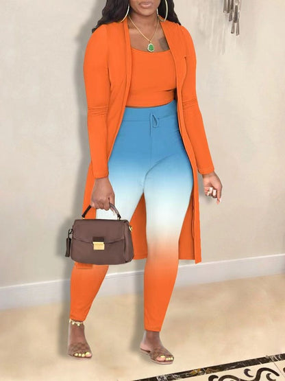 Women's Printed Coat and Trousers Set