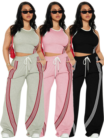 Women's Casual Vest and Sports Trousers Set