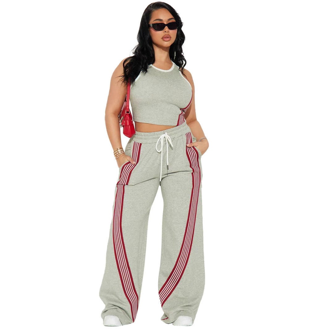 Women's Casual Vest and Sports Trousers Set