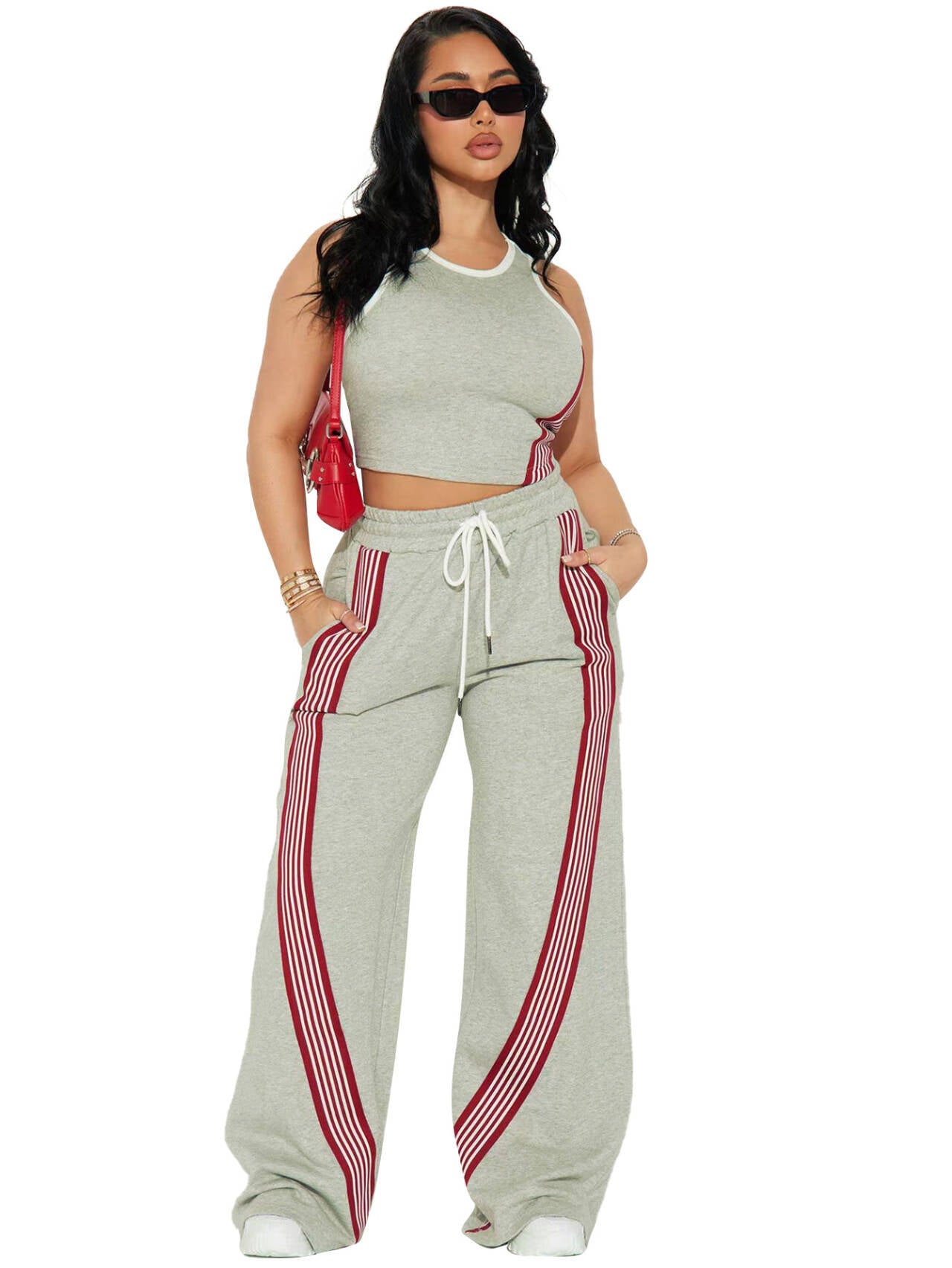 Women's Casual Vest and Sports Trousers Set
